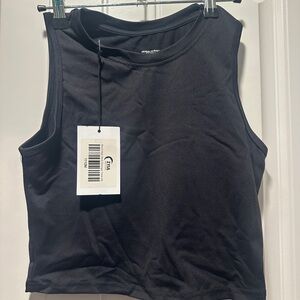 NWT ZYIA Black Stronger Cropped Tank Top